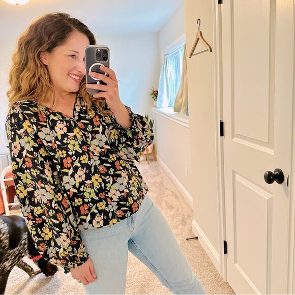 THE GREAT. Floral Silk Blouse Small - Picture 1 of 11